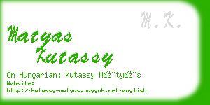 matyas kutassy business card